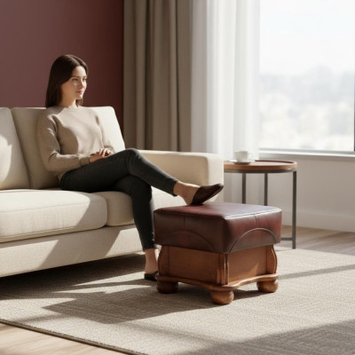 XXL voetenbank Club Lounge krukje Leer Textiel Ottoman Ontwerper Pufa Ottomaanse  XXL voetenbank Club Lounge krukje Leder Textiel Ottoman Ontwerper Pufa Ottomaan