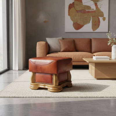 XXL voetenbank Club Lounge krukje leer textiel decor Ottomaanse ontwerper Pufa  XXL voetenbank Club Lounge krukje leer textiel decor Ottomaanse ontwerper Pufa