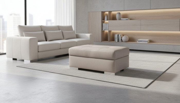 XXL Voetenbank Club Lounge Decoratie Poef Leer Textiel Ottoman Ontwerper Pufa  XXL Voetenbank Club Lounge Decoratie Poef Leder Textiel Ottoman Ontwerper Pufa