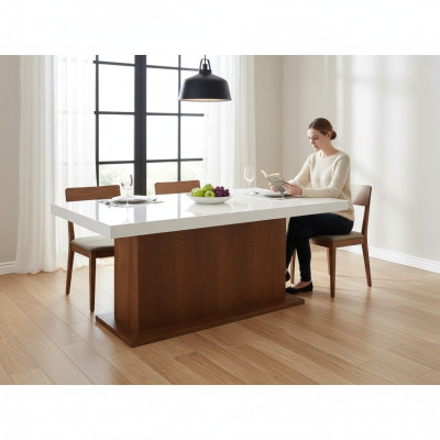 Kolomtafel Eettafel Eettafels Tafels 160/240cm Kantoor Design Hout Vergadertafel