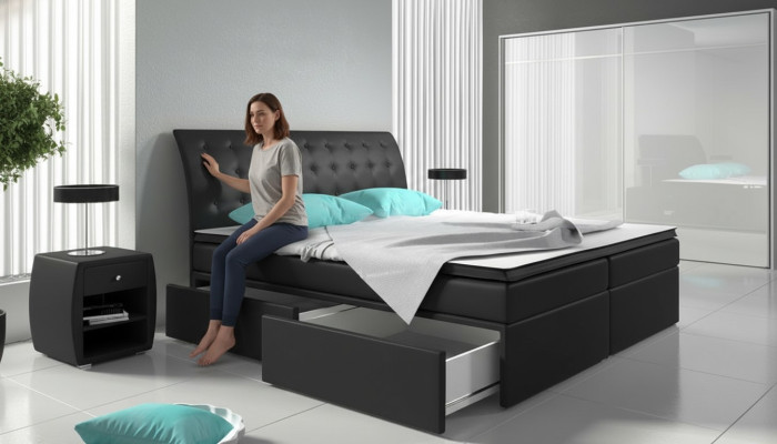 Boxspringbed Bedden Bed Bekleding Kunstleer Designer Hotel Dubbel Luxe Ontwerp
