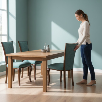 Eetkamergroep 4 x armstoel fauteuil set eetkamerstoel hout bekleding nieuw