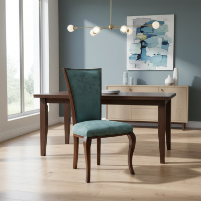 Eetkamergroep 6 x armstoel fauteuil set eetkamerstoel hout bekleding nieuw