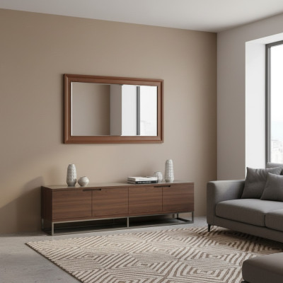 Klassieke wandspiegel met houten frame meubels Nieuw 103x61cm glas