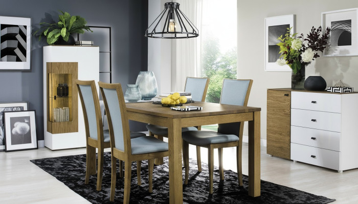 Stel van 4 stoelen Luxe Design Gestoffeerd Massief Hout Kantoor Kantoor Eetkamerstoel Zitting