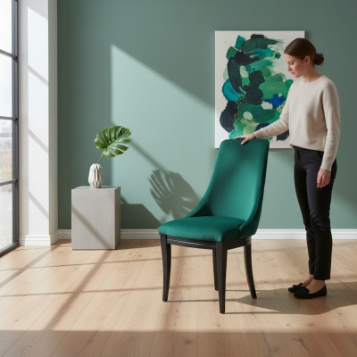 Groene stoelen 4x Luxe Klassieke Eetkamer Stoel Stoelen Zit Moderne Massief Hout