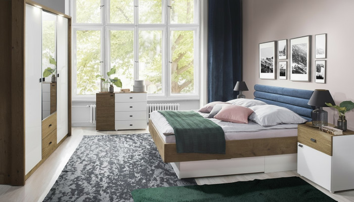 Ontwerper gestoffeerd bed bedden stof hout luxe tweepersoonsbed echtelijk bed 180x200cm