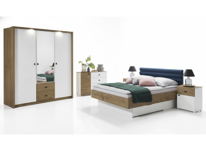 Ontwerper gestoffeerd bed bedden stof hout luxe tweepersoonsbed echtelijk bed 180x200cm