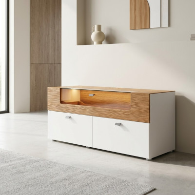 Sideboard TV Lowboard RTV xxl Kast Tafel Moderne Woonkamer Hout 125x55cm