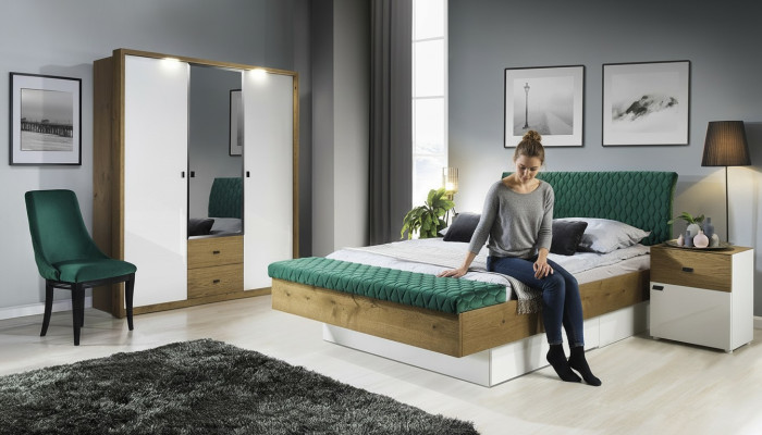 Compleet slaapkamer Nachtkastje Compleet bed Kledingkast