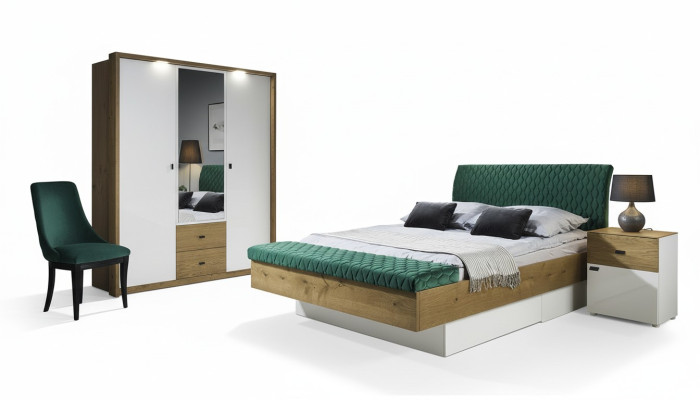 Compleet slaapkamer Nachtkastje Compleet bed Kledingkast