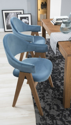 Eetkamer set 6x stoel luxe design gestoffeerde massief houten stoelen zithoogte kantoor