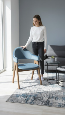 Luxe fauteuil set 8x stoelgroep zit leunstoelen set massief hout