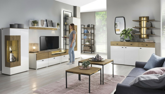 Moderne woonkamermeubel vitrines RTV-kast woonkamer barokstijl.