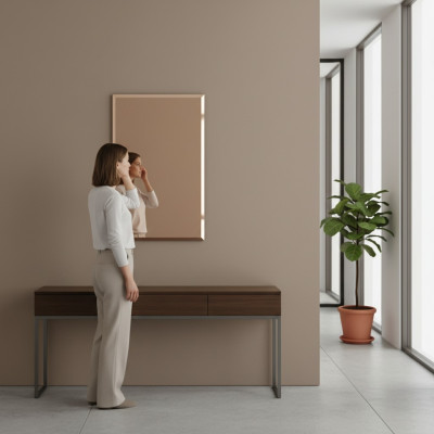 Klassieke wandspiegel houten frame spiegel meubels Nieuw 90x60cm glas frame muur