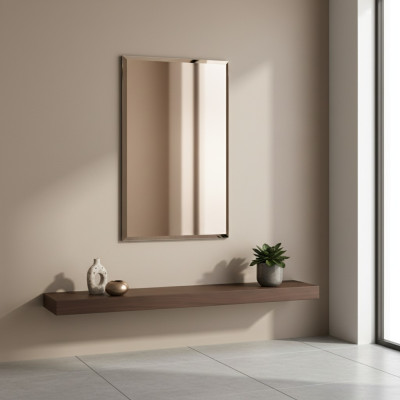 Klassieke wandspiegel houten frame spiegel meubels Nieuw 90x60cm glas frame muur