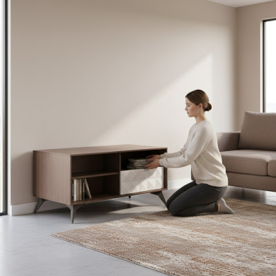 RTV Tv-meubel Tv-wand Lage kast Tv met LED-televisie Meubel van hout nieuw