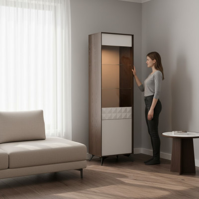 Moderne vitrinekast vitrinekast woonkamer kijk-ontwerp kasten glas meubels nieuw