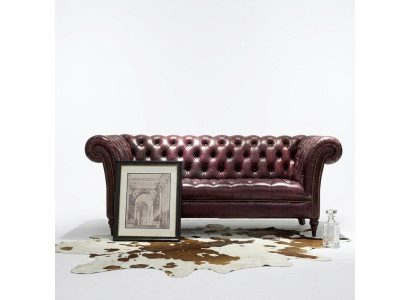Chesterfield Bank Driezits Zitkussenbank Bruin Luxueuze Bank
