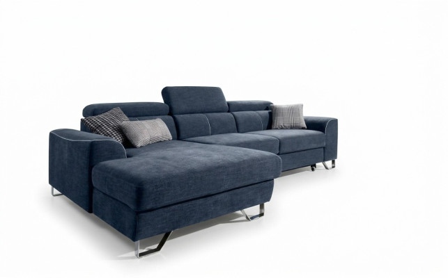 Stijlvol, zeer zacht, ultra comfortabel hoekbank in modieuze en luxueuze bekleding.