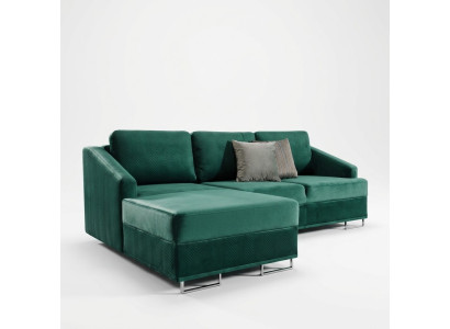 Luxe hoekbank bank - Smaragd groene bank bekleding hoekbank bedfunctie nieuw
