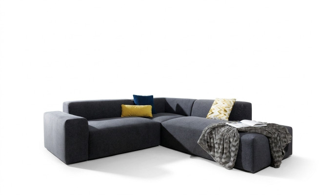Hoekbank L-vorm bank bankstel stof ontwerp moderne