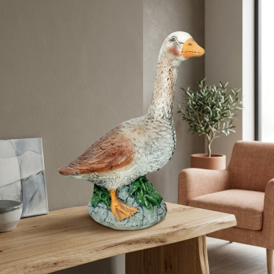 Decoratieve eendbeeld tuinfiguren beelden 44 cm levensgroot figuur plastic nieuw