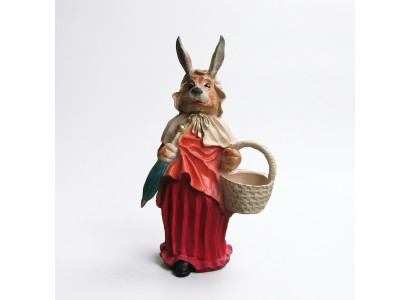 Wolf Roodkapje-figuur Paashazenjurk Wolf Transe Tuinbeeld Standbeeld 71cm Nieuw