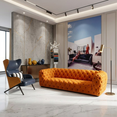 Extra luxe klasse bank - Chesterfield Big XXL bank - Vierzits zitkussen