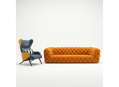 Extra luxe klasse bank - Chesterfield Big XXL bank - Vierzits zitkussen