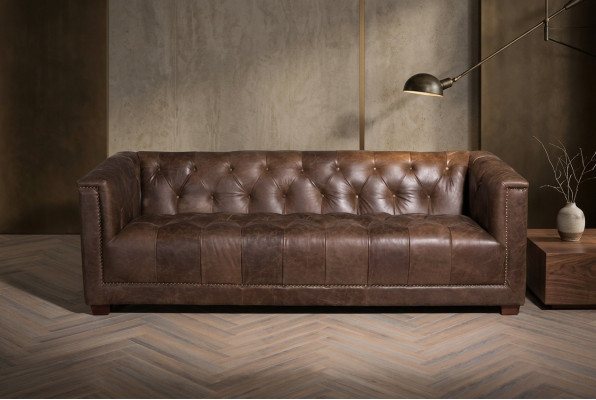 Chesterfield 3+1 Zitsbank bankstel Bank stof leder bankstel