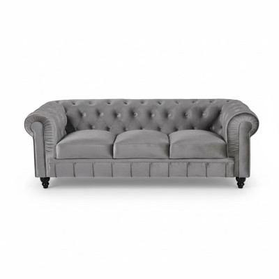 Chesterfield Sofa Bank Bekleding Stof Leer Banken Bekleding Set 3-zitter