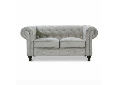 Chesterfield bank sofa bekleding stof leer banken bekledingsset 2 zits