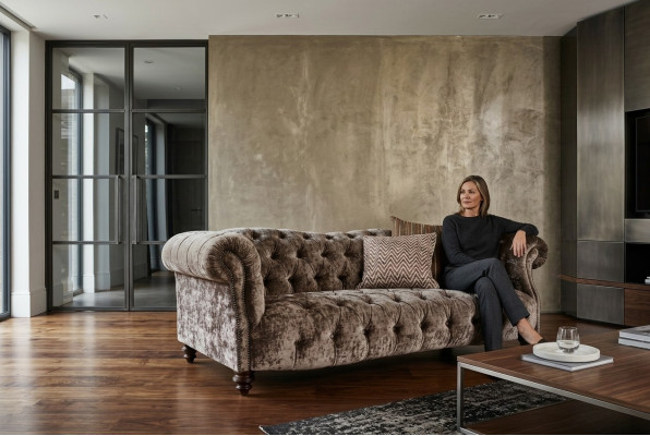 Chesterfield Bank Bank Bekleding Stof Leer Bankstel 3-Zits
