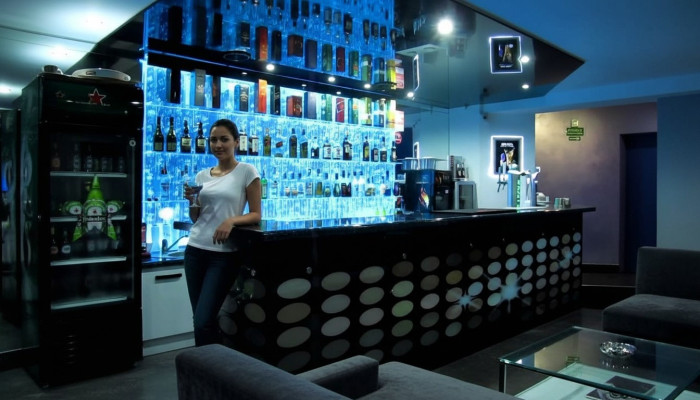 LED-plank Bar Water Wand Column Verlichte watermuren Barkast Plankmeubelen