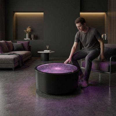 LED Ronde Bijzettafel Watermuur Barkast Plank Meubels Verlicht