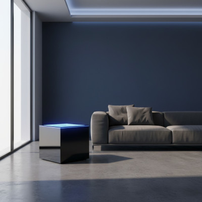 Vierkante LED-bijzettafel salontafel woonkamer meubelen waterzuil