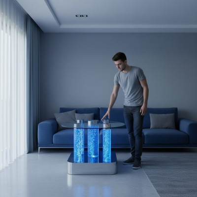 Water Design Tafel Salontafel Waterzuilen Pilaar Bank Tafels LED