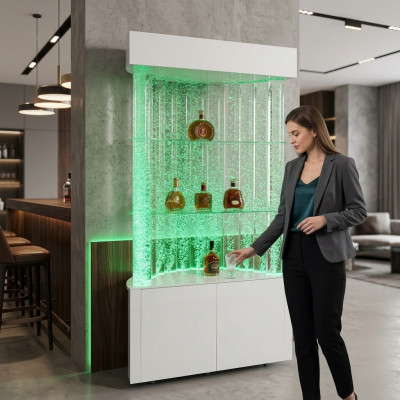 LED plank bar water wall column decor illuminated water walls bar counter