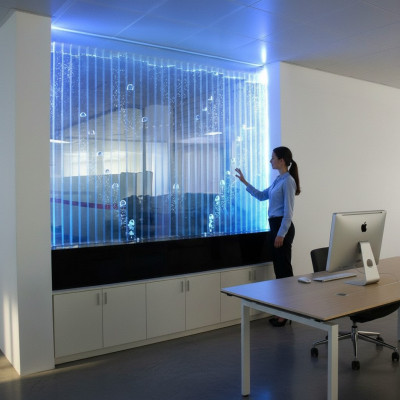 Wandpaneel met waterbellen LED-waterwand Ontwerper Decoratieve waterschildering