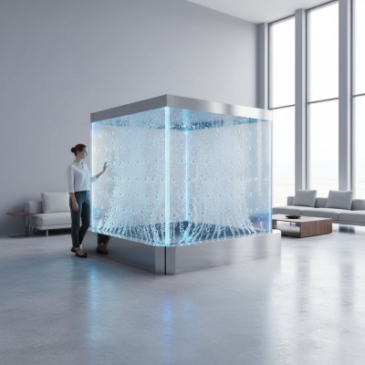 Wandpaneel LED waterwand water wanden water luchtbellen muur