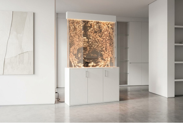Waterspiegelmuur Kolom met onderkast Scheidingswand Plank Vitrine