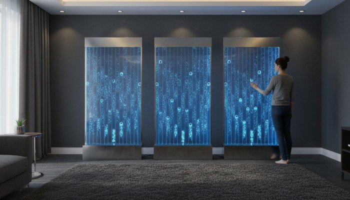 Wandpaneel met waterbellen LED Nieuwe watermuur Designer waterval Verlicht