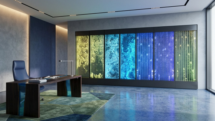 Muurpaneel met waterbellen LED-watermuur Decoratieve designer waterwand