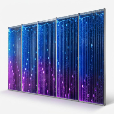 Moderne scheidingswand Decoratieve watervallen LED waterval Verlichte muur