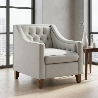 Stoel 1x Eetkamer Gestoffeerde fauteuil Tv-lounge Textiele zits Sessel Chesterfield