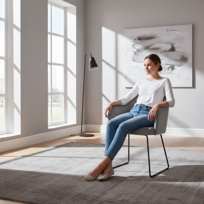 Stoel 4x Eetkamer Gestoffeerde Lounge Zit Sessel Set Nieuw Club