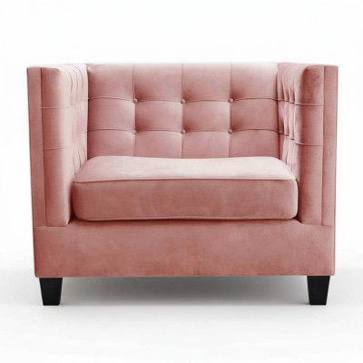 Stoel 1x Eetkamer TV Lounge Textiel Zitfauteuil Chesterfield Gestoffeerde Stoel