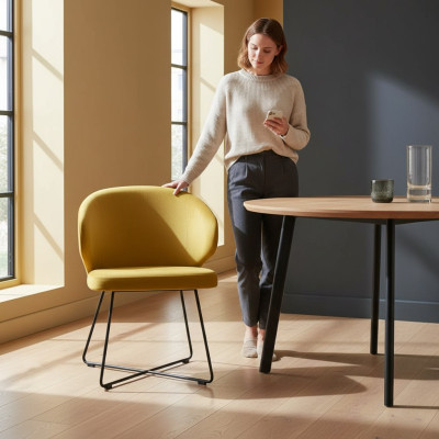 Stoel 6x Eetkamer Gestoffeerde Stoel TV Lounge Textiel Zit Fauteuil Set Nieuw