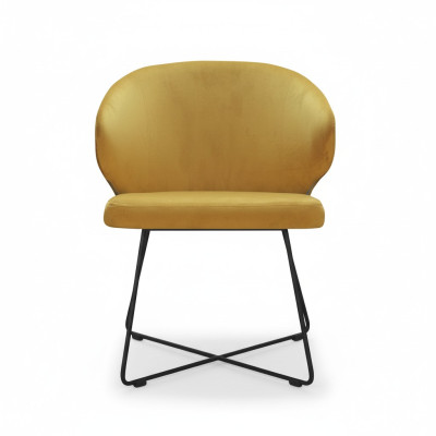Moderne fauteuils set van 8 stoelen Gele bekleding Armleuning